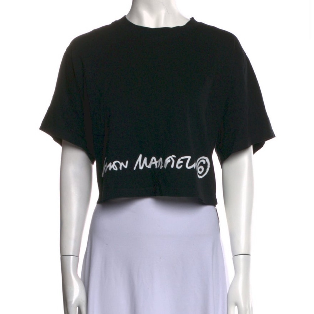 Maison Martin Margiela Black Graphic Crop T-Shirt